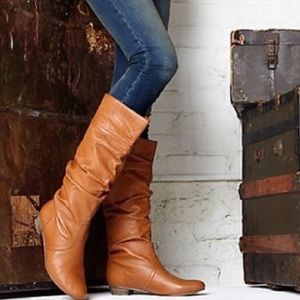 Steve Madden Cindi Flat Boots Cognac Leather